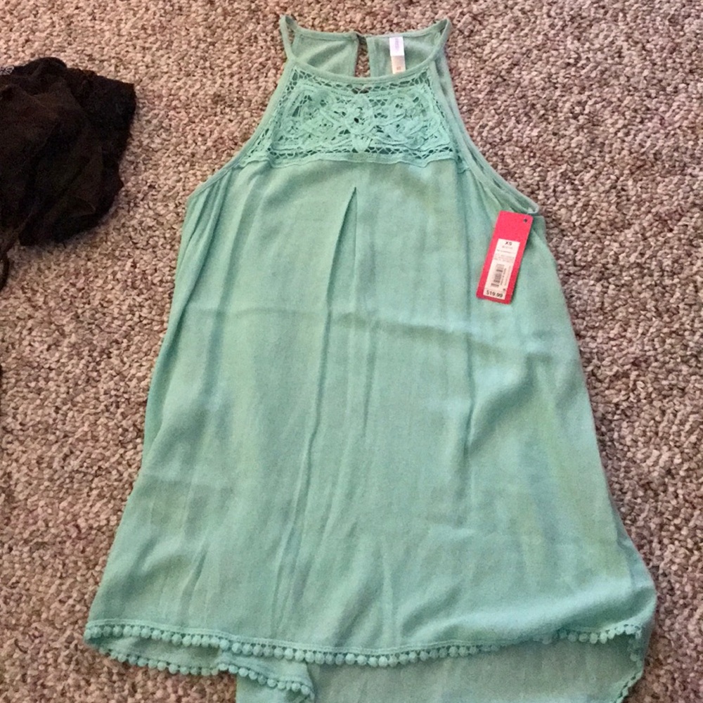 Mint green razor back tank